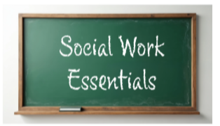 greenboard with social work essentials title